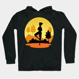 Silhouette of a female doing pilates and yoga. Hoodie